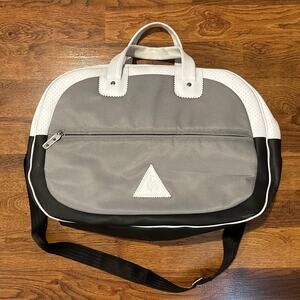 Le Coq Sportif Weekender Travel Bag Gray White Duffel Preppy Chic 20x14x8